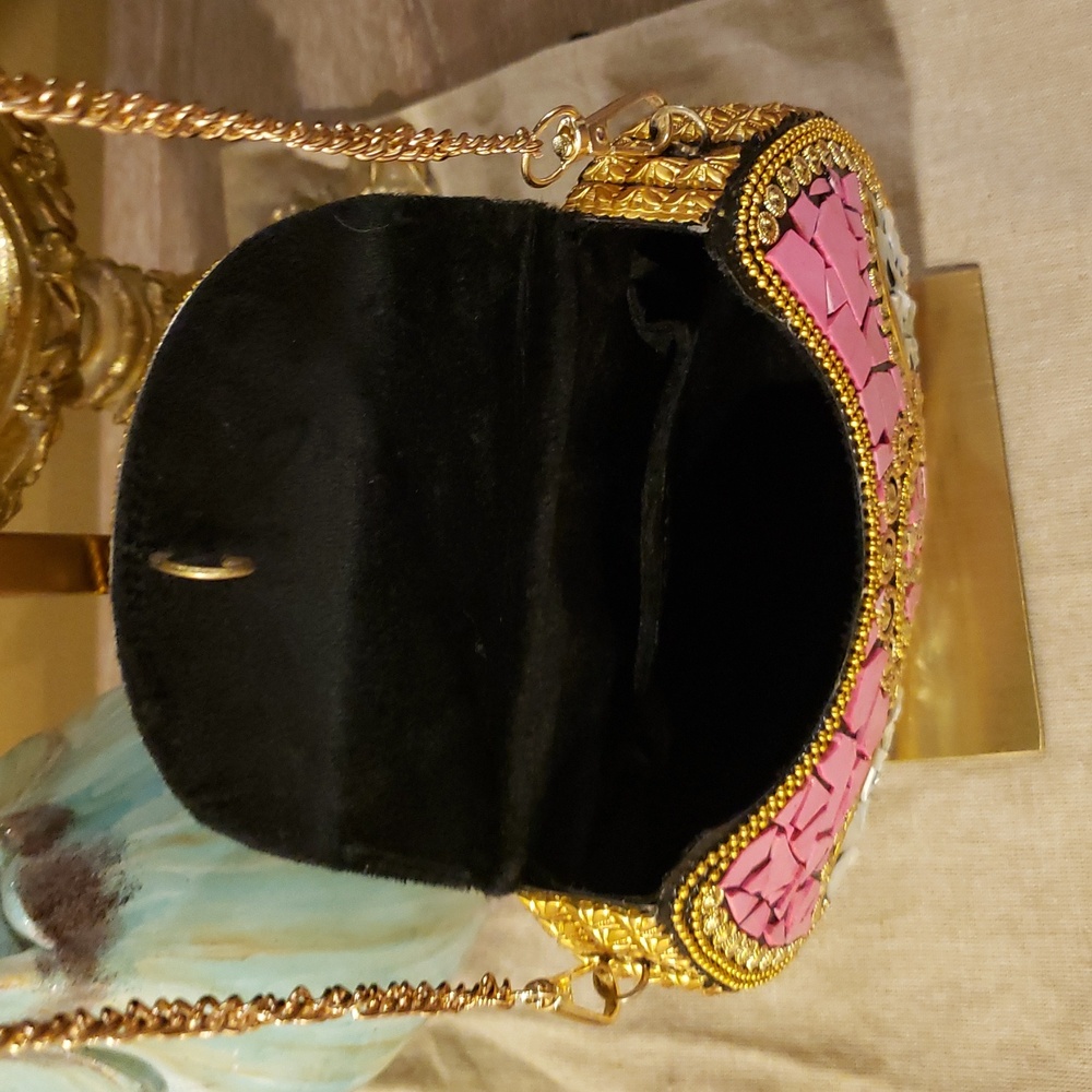 RAMLA Mosaic Crossbody Bag in Pink, Blue & Gold (NWOT - MSRP $275) - Picture 4 of 10
